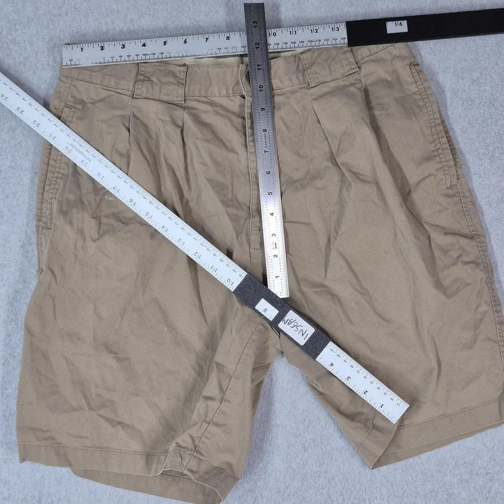 VINTAGE Tommy Bahama Men Shorts 35 Khaki Chino Pleated Pockets 8